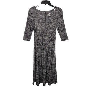 Isabel Maternity Dress Women's Black Gray Small Tie-Waist‎ Scoop-Neck NEW